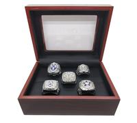 WZZXJQNRHF Bagues de Championnat, Lot de 5 Pièces, 71, 77, 92, 93, 95, Avec Boîte En Bois, Cadeau Pour Les Fans de Football, Les Familles Et Les Amis./As/11#