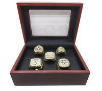 WZZXJQNRHF Bagues de Championnat, Lot de 5 Pièces, 71, 77, 92, 93, 95, Avec Boîte En Bois, Cadeau Pour Les Fans de Football, Les Familles Et Les Amis./11#