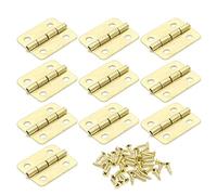 WZZXJQNRHF Lot de 100 Charnières de Porte D'Armoire de Cuisine, Charnières de Tiroir Dorées À 4 Trous Pour Ferrures de Meubles