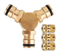 Wzzy Gurden Kit de dérivation en Laiton pour tuyaux d'eau de 13 mm et 15 mm,3 Embouts de Tuyau, 1 répartiteur de Tuyau en Y pour raccord de Tuyau d'arrosage