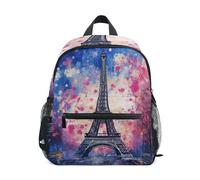 Wzzzsun Aquarelle Paris Tour Eiffel Sac à Dos pour Enfant Sacs a Dos Maternelle Fille Garçon Cartable Sac école de Enfants Primaire Voyage