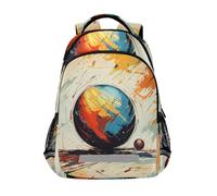 Wzzzsun Boule De Pétanque De Sport Aquarelle Sac à Dos Cartable Fille Garcon Enfant Réfléchissante, Sac école Ordinateur Portable de Voyage pour Femme Homme