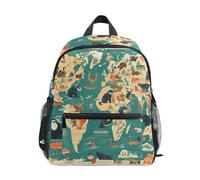 Wzzzsun Carte Du Monde Des Bébés Animaux Sac à Dos pour Enfant Sacs a Dos Maternelle Fille Garçon Cartable Sac école de Enfants Primaire Voyage