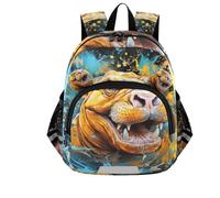 Wzzzsun Dessin Animé Drôle Hippopotame Hippopotame Sac à Dos pour Enfant Sacs a Dos Maternelle Fille Garçon Cartable Sac école de Enfants Primaire Voyage