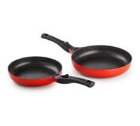 Pradel Excellence – Lot de 2 poêles Magma Ø24/28 cm anti-adhésif effet pierre 2 manches amovibles