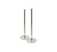 x 2 poteaux d'accueil Classique Acier Inoxydable Ensemble pied + socle 1 m Securit