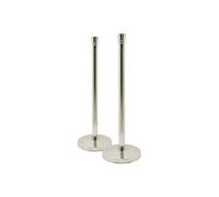 x 2 poteaux d'accueil Classique Acier Inoxydable Ensemble pied + socle 1 m Securit