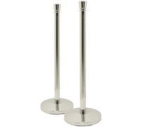 Securit Poteaux de barrière 2 pièces – Acier inox, bande rétractable nylon, H 93 cm, acier brossé
