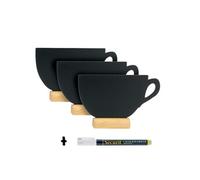 x 3 mini Silhouettes ardoise ''tasse'' base en bois Feutre craie inclus Securit