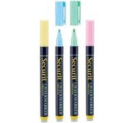 x 4 Feutres craie à encre liquide coloré Vert, Bleu, Jaune et Lila Taille de mine 1 2mm Securit 5