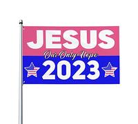 x 5 Jésus 2023 Drapeau Rose pour salle murale Jésus 2023 Notre seul espoir Drapeau Panneau de cour pour extérieur Jésus 2023 Bannière avec œillets métalliques sans mât de drapeau