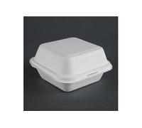 x 500 boîtes à Hamburger Compostable en Bagasse Fiesta Green DW247