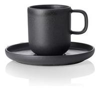 x 6 tasses à espresso et soucoupes en Grès 0,09 L Minuit H 65 mm