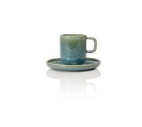 x 6 tasses à espresso et soucoupes en Grès 0,09 L Vert myrte H 65 mm