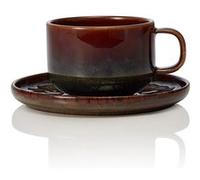 x 6 tasses et soucoupes en Grès 0,275 L Amazonie H 60 mm Was Germany Bordeaux G