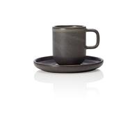 x 6 tasses ï¿½ espresso et soucoupes en Grï¿½s 0,09 L Gris pierre H 65 mm