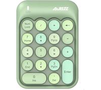 x AJAZZ AK18 Clavier numérique sans Fil, pavé numérique Portable 2,4 GHz avec clé Ronde rétro et récepteur USB Clavier numérique de comptabilité financière pour Mac, PC (Rose Blanc)