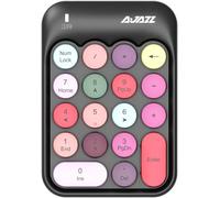 x AJAZZ AK18 Clavier numérique sans Fil, pavé numérique Portable 2,4 GHz avec clé Ronde rétro et récepteur USB Clavier numérique de comptabilité financière pour Mac, PC (Rose Blanc)