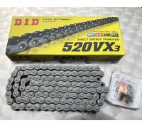 Chaîne De Transmission DID 520VX3 X-Ring Acier-Acier Ouverte Rivet 106 Maillons