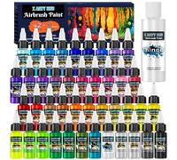 X ARTY HUB Set de Peinture Aérographe - 42 Couleurs avec 120 ml Diluants | Prêtes à l'Emploi, Peintures pour Aérographe Acryliques à Base d'Eau, Irisées, Néon et Métalliques