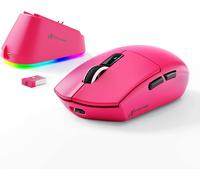 x Attack Shark G3PRO Souris de Jeu avec Station d'accueil Magnétique, BT/2.4G sans Fil/Filaire, Capteur PixArt PAW3311, 59g Légère, 25000 DPI Lightspeed Gamer, Souris de Bureau PC/Mac-Noir