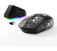 x Attack Shark G3PRO Souris de Jeu avec Station d'accueil Magnétique, BT/2.4G sans Fil/Filaire, Capteur PixArt PAW3311, 59g Légère, 25000 DPI Lightspeed Gamer, Souris de Bureau PC/Mac-Noir
