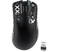 x Attack Shark R1 59 g Souris de Jeu sans Fil légère tri-Mode avec Autocollants antidérapants, 2,4 GHz/BT/Filaire, 5 Boutons programmables, 6 DPI réglables jusqu'à 18 000, PAW3311-rouge