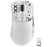 x Attack Shark R1 59 g Souris de Jeu sans Fil légère tri-Mode avec Autocollants antidérapants, 2,4 GHz/BT/Filaire, 5 Boutons programmables, 6 DPI réglables jusqu'à 18 000, PAW3311-rouge