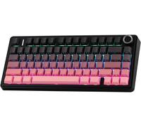 X Aula F75 Clavier Mécanique Sans Fil/Bluetooth/Usb-C,75% Clavier De Jeu Avec Rembourrage Et Bouton À Rvb,Gasket Clavier Crémeux Avec 5 Couches (Noir Rose)