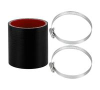 X AUTOHAUX 1 ensemble de tuyau en silicone de voiture avec colliers de serrage universels 65 mm ID 76 mm longueur 0 degrés noir rouge
