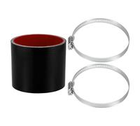 X AUTOHAUX 1 ensemble de tuyau en silicone noir et rouge de 80 mm ID 76 mm de longueur 0 degrés pour voiture avec colliers de serrage tuyau de refroidissement universel
