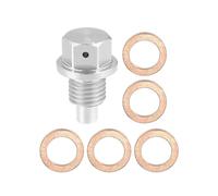 X AUTOHAUX 1 Ensemble Vis Vidange M12x1,5 Bouchon Carter d'Huile Moteur avec 5 Rondelles pour Voiture Argenté