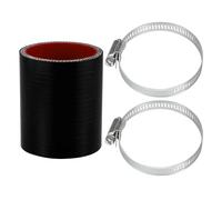 X AUTOHAUX 1 lot de tuyau en silicone de voiture avec colliers de serrage universels 54 mm ID 76 mm longueur 0 degrés noir rouge