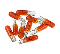 X AUTOHAUX 10pcs DC 12V T5 W1.2W LED Incandescent Tableau Bord Light Amber pour Voiture