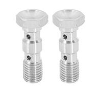 X AUTOHAUX 2pcs M10x1.25 Métrique Filetage Double Banjo Boulon Frein Raccord Adaptateur