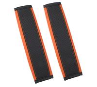 X AUTOHAUX 2pcs Universel Voiture Siège Ceinture Couverture Cou Tapis Faux Cuir Orange