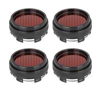 X AUTOHAUX 4pcs 6 Palmes Voiture Roue Centre Moyeu Capuchons Rouge Carbone Fibre Modèle 66mm