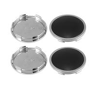 X AUTOHAUX 4pcs 65mm Diamètre 6 Pinces Voiture Roue Centre Moyeu Capuchons Cache Noir Autocollant