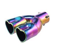 X AUTOHAUX 63mm 2.5" Inlet Straight Type Heart Shape Universal Exhaust Pipe Muffler Tip Tailpipe Bolt-On for Car Truck 8.1" Length Stainless Steel Multicolor