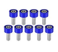 X AUTOHAUX 9 Pcs M8x1.25 Voiture Echappement Collecteur Collecteur Coupelle Rondelles Boulons Bleu