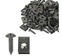 X AUTOHAUX Agrafes U Et Vis Pour Voiture Vert Armée 50 Pcs Fixation Câbles