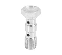 X AUTOHAUX Boulon Banjo Double M10x1.0 1pc pour Système De Freinage | Acier Inoxydable, Ton Argent, Taille 35.6x16mm, Installation Facile