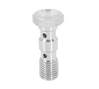 X AUTOHAUX Boulon Banjo Double M10x1.25 1 Pièce pour Frein Acier INOX | Couleur: Ton Argent, Usage: Système De Freinage Et Moteur, Taille: 35.6x16mm, Note: 1-10mm, Contenu: 1 Boulon Banjo