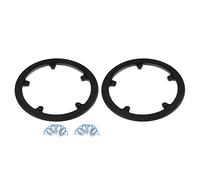 X AUTOHAUX Cache-Pédalier De Vélo Noir 2Pcs 44 Dents 8.5cm 5 Trous | Matériau Plastique, Pas 8.5cm, Diamètre Trous 3mm, Dimension 1.1x19.4cm, Compatible VTT Vélos Route, 10 Vis Incluses