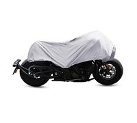 X AUTOHAUX Demi-Housse de Moto légère pour l'extérieur, imperméable, Protection Contre la Pluie, la poussière, argenté, Taille M pour la Plupart des Robes complètes Touring Cruiser