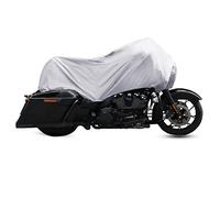 X AUTOHAUX Demi-Housse de Moto légère pour l'extérieur, imperméable, Protection Contre la Pluie, la poussière, argenté, Taille XL pour la Plupart des Robes complètes Touring Cruiser