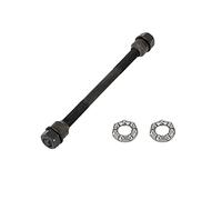 X AUTOHAUX Essieu Arrière Solide avec Roulements 6mm 1 Ensemble pour Vélo | Métal, Noir, Extérieur 24mm, Intérieur 14.5mm, Moyeu 120mm, Longueur 175mm, Filetage 9.5mm, 7 Billes 6mm
