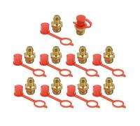 X AUTOHAUX Graisseur Droit M8x1 Raccords Graisseur Laiton avec Bouchon Anti-poussière 10set
