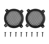 X AUTOHAUX Grille Noir Couverture Haut-parleurs Voiture Plastique Protecteur 2pcs 4pouce