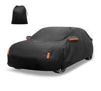 X AUTOHAUX Housse de Voiture en Tissu 210D-PU avec Fermeture éclair de Porte, imperméable, Coupe-Vent, Protection intégrale Contre Le Soleil, la Pluie et la Neige